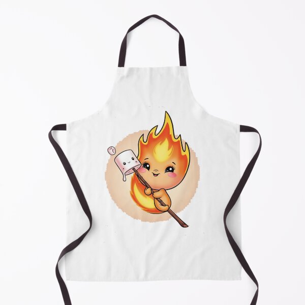 Item preview, Cute Campfire Flame Roasting a Happy Marshmallow designed and sold by PinkiPop Studio.