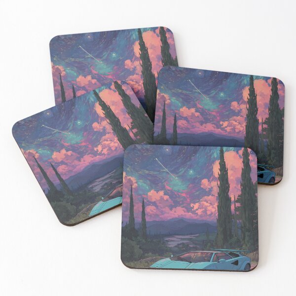 Item preview, Starry Night Lamborghini Anime Art designed and sold by Torii Studio.