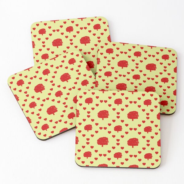 Item preview, Árbol esponjoso sin costura patrón de corazón Arbre duveteux Motif Coeur sans couture Fluffy Tree Seamless Heart Pattern Flauschiger Baum Nahtloses Herzmuster designed and sold by TheIconSmith.