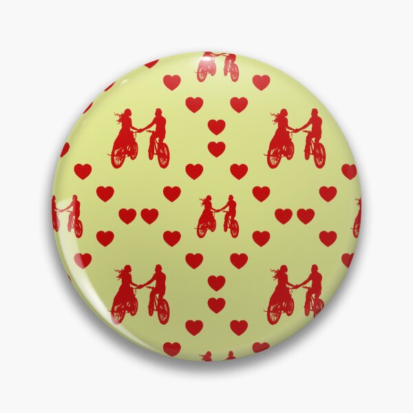 Item preview, Pareja en bicicleta sin costura patrón del corazón Couple à bicyclette Motif en forme de cœur sans couture Couple Riding Bicycles Seamless Heart Pattern Fahrrad fahrendes Paar Nahtloses Herzmuster designed and sold by TheIconSmith.