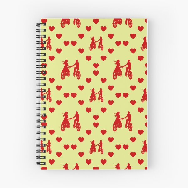 Item preview, Pareja en bicicleta sin costura patrón del corazón Couple à bicyclette Motif en forme de cœur sans couture Couple Riding Bicycles Seamless Heart Pattern Fahrrad fahrendes Paar Nahtloses Herzmuster designed and sold by TheIconSmith.