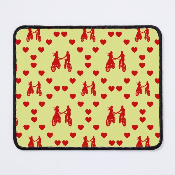 Item preview, Pareja en bicicleta sin costura patrón del corazón Couple à bicyclette Motif en forme de cœur sans couture Couple Riding Bicycles Seamless Heart Pattern Fahrrad fahrendes Paar Nahtloses Herzmuster designed and sold by TheIconSmith.