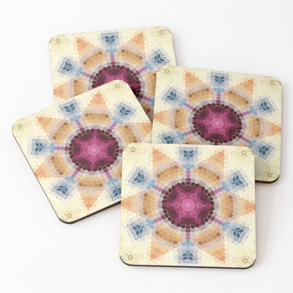Item preview, Hex Mandala Orange Pink and Blue designed and sold by WormholeOrbital.