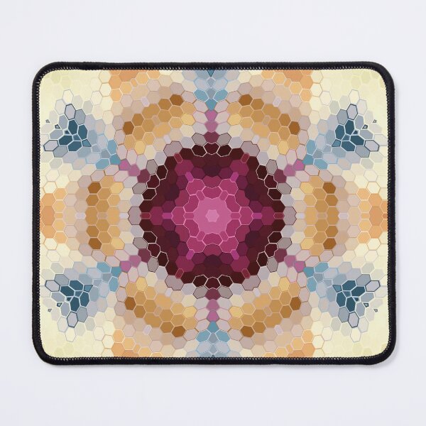 Item preview, Hex Mandala Orange Pink and Blue designed and sold by WormholeOrbital.
