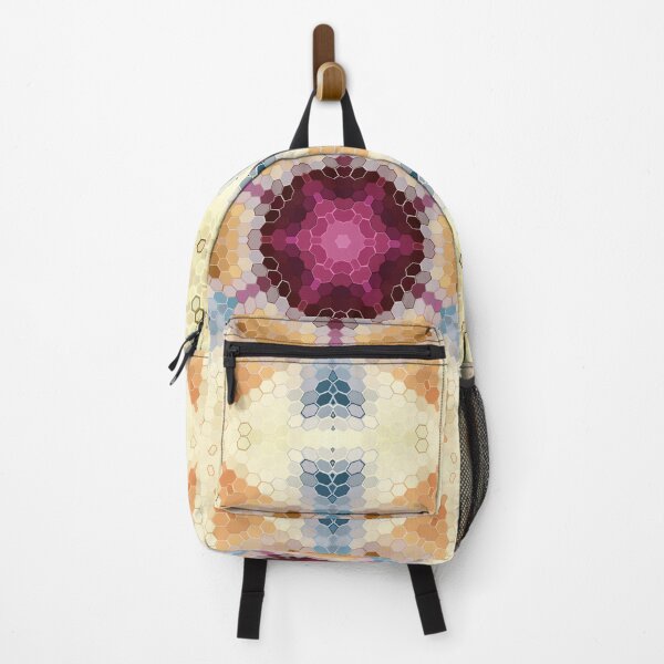 Item preview, Hex Mandala Orange Pink and Blue designed and sold by WormholeOrbital.