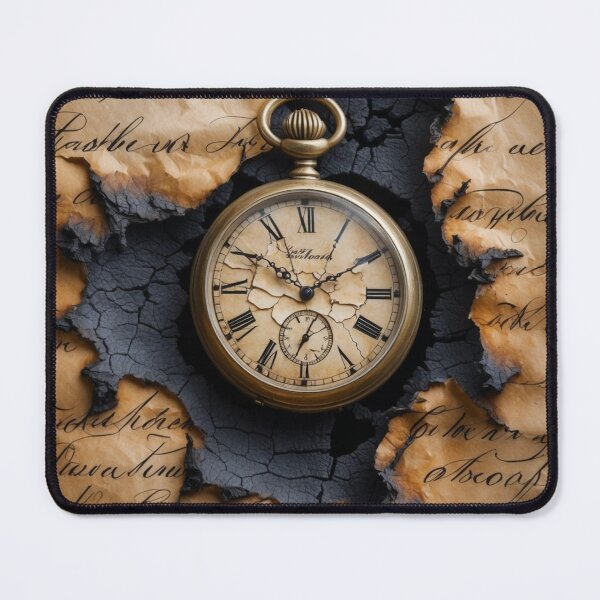 Item preview, Timeless Words – Antique Pocket Watch on Burnt Manuscript designed and sold by sneidere9dace.