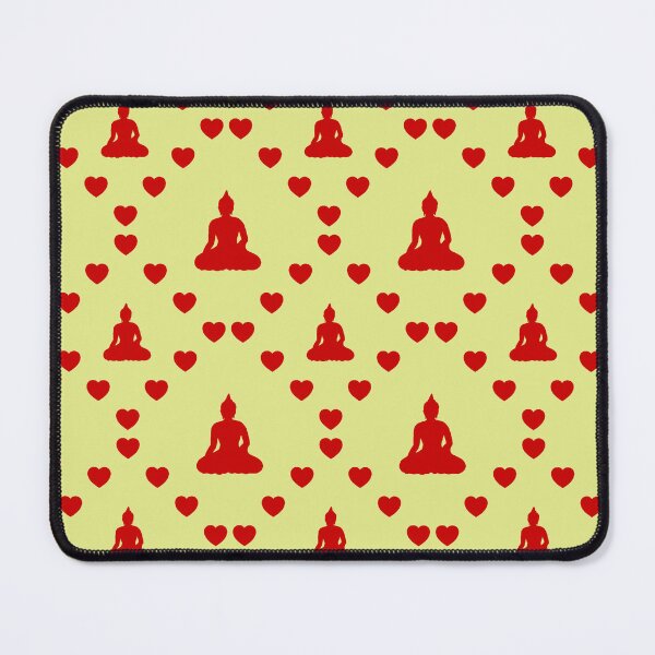 Item preview, Buda sentado Patrón sin fisuras Corazón Bouddha assis Motif Coeur sans couture Sitting Buddha Seamless Heart Pattern Sitzender Buddha Nahtloses Herzmuster designed and sold by TheIconSmith.