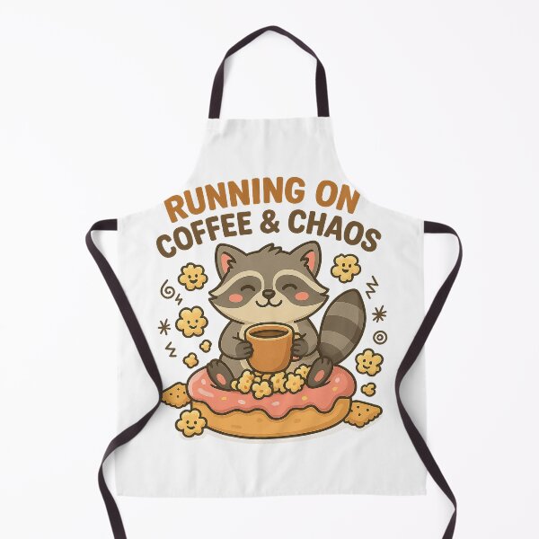 Item preview, Running on Coffee & Chaos – Raccoon & Donut designed and sold by SpectrumCreations.