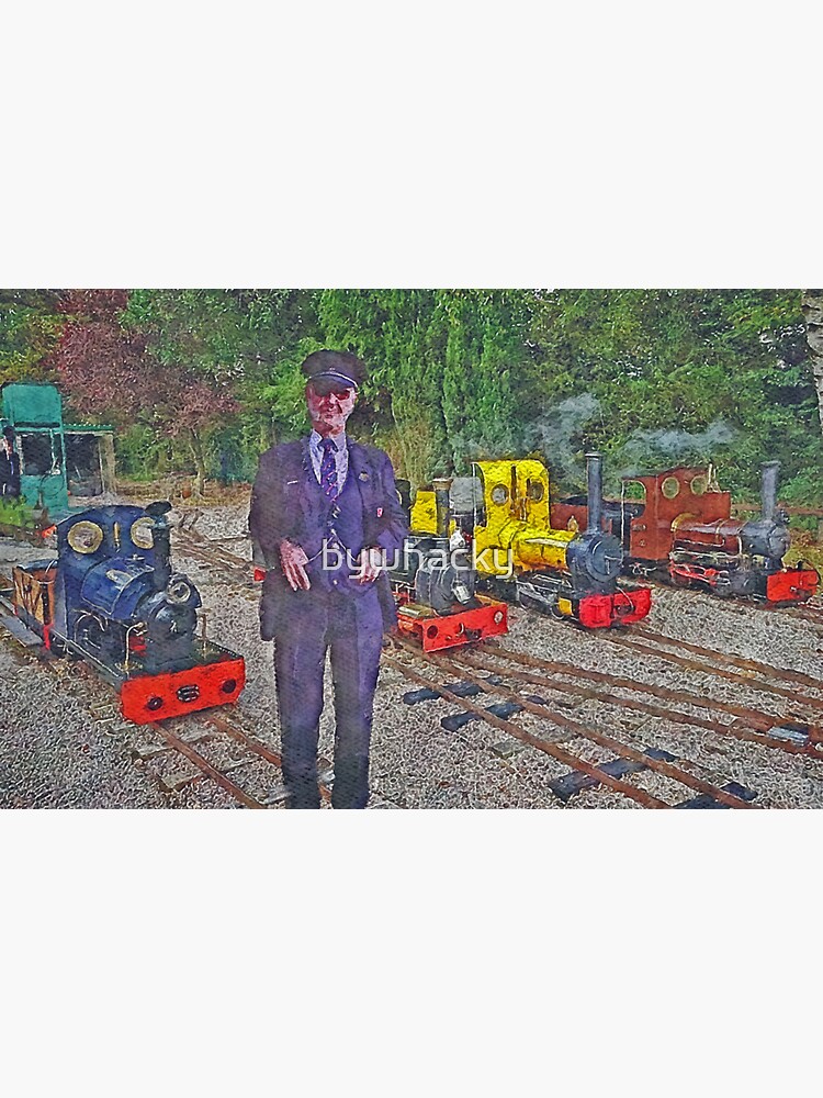 Thumbnail 3 of 3, Sticker, Guard at the Copsewood Miniature Railway designed and sold by bywhacky.