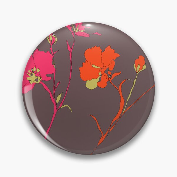 Item preview, Hot Pink & Orange Flowers on Dusky Background designed and sold by ashleywilks.