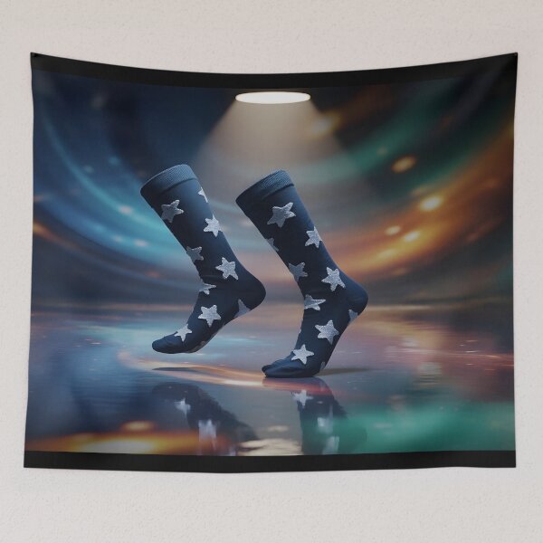 Item preview, A fun and joyful pair of whimsical socks tap dancing designed and sold by mystiquelicorne.
