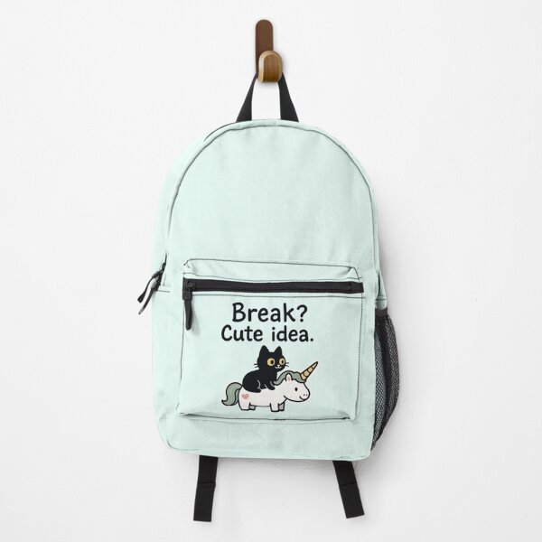 Item preview, Break? Cute Idea Black Cat On Top Of A Unicorn designed and sold by MonetObsidian.