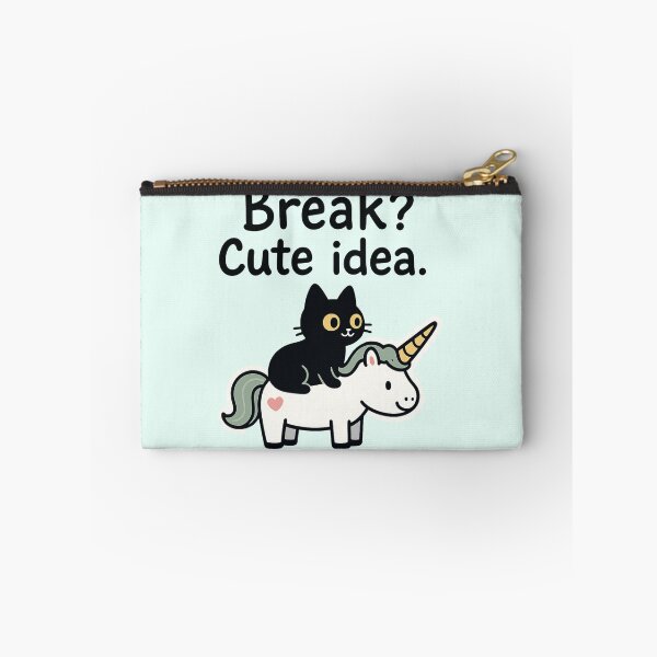 Item preview, Break? Cute Idea Black Cat On Top Of A Unicorn designed and sold by MonetObsidian.
