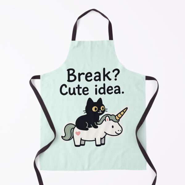 Item preview, Break? Cute Idea Black Cat On Top Of A Unicorn designed and sold by MonetObsidian.