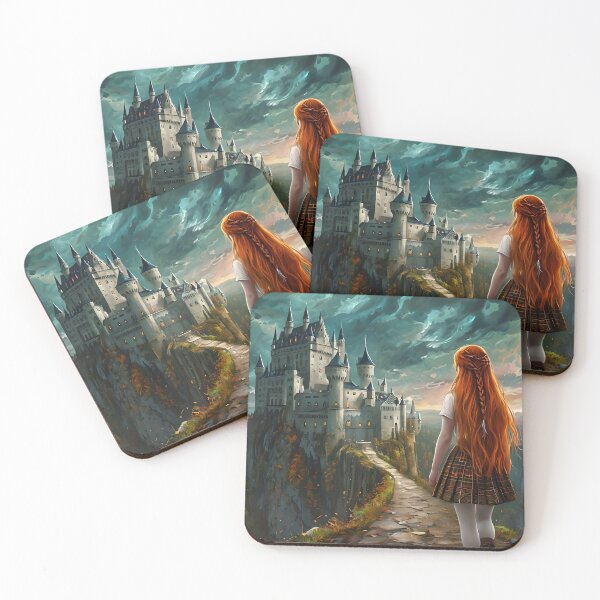 Item preview, YOUNG WOMAN APPROACHING A FANTASY CASTLE designed and sold by WendyMaree.