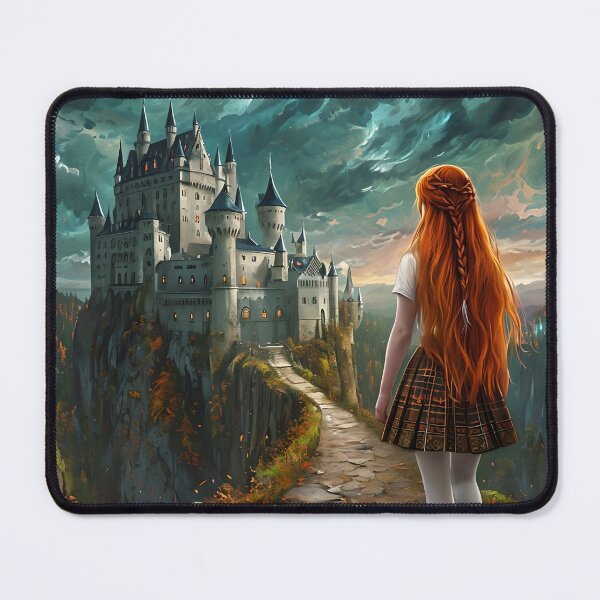 Item preview, YOUNG WOMAN APPROACHING A FANTASY CASTLE designed and sold by WendyMaree.