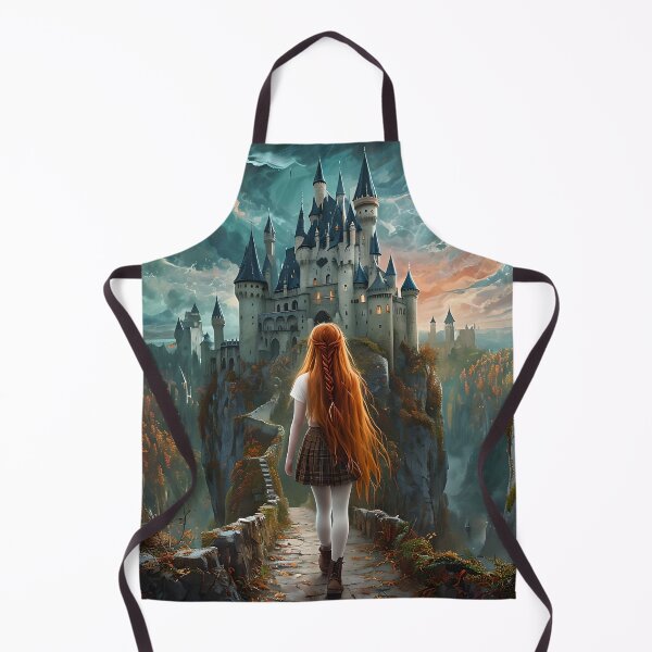 Item preview, YOUNG WOMAN APPROACHING A FANTASY CASTLE designed and sold by WendyMaree.