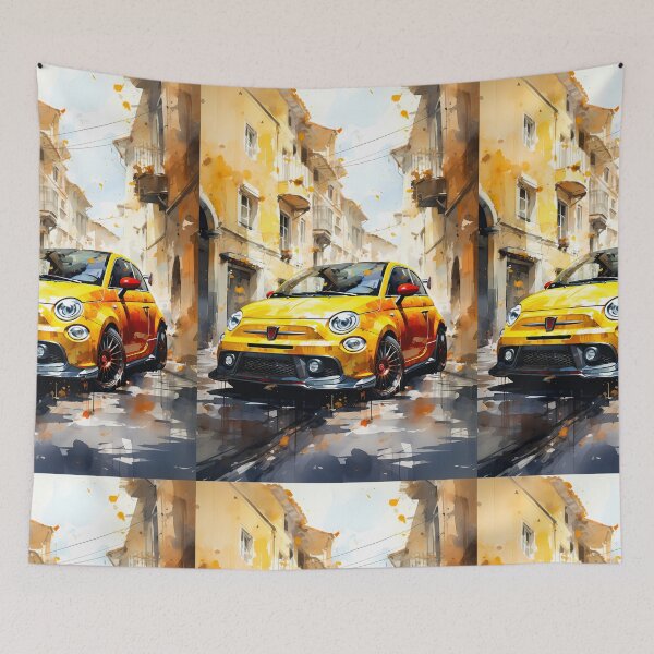 Item preview, Sporty Italian Hatchback Standing Out In Colorful Cityscape designed and sold by RevUpDesign.