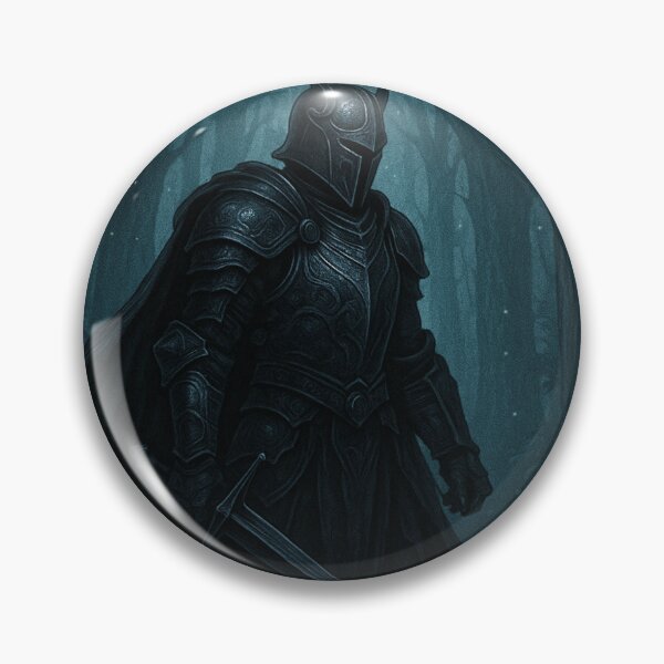 Item preview, Mystic Black Knight in an Enchanted Forest – Fantasy Illustration designed and sold by Adellisa.