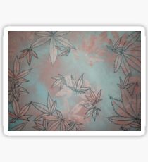 inked pressed weed leaves Sticker