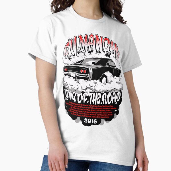 Artikel-Vorschau von Fu Manchu T-Shirt – King of the Road 2016 – Stoner Rock & Muscle Car Power, designt und verkauft von MacacoRato.