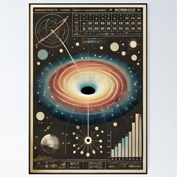 Item preview, Mid Century Space Age Art Wormhole Diagram Coordinates Artifact designed and sold by Lee Hiller Designs.