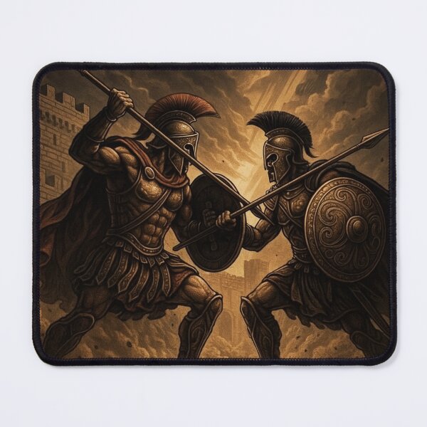 Item preview, Epic Clash: Achilles vs Hector – Greek Mythology Illustration designed and sold by Adellisa.