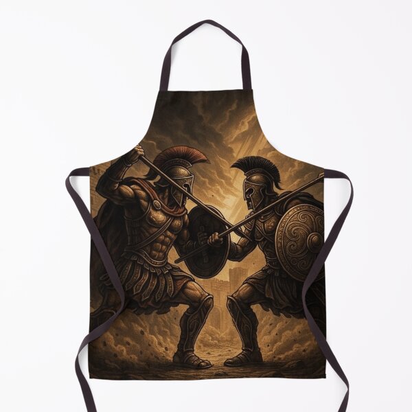 Item preview, Epic Clash: Achilles vs Hector – Greek Mythology Illustration designed and sold by Adellisa.