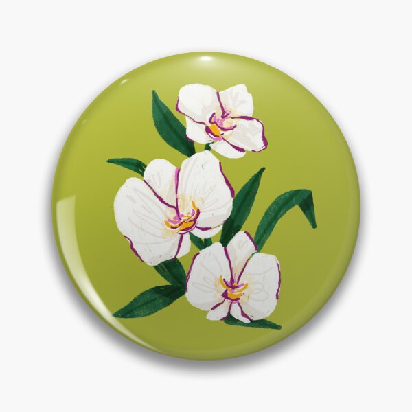 Item preview, Stylized Anggrek Bulan Orchid – Elegant White Phalaenopsis Flower Illustration designed and sold by Nadia Nurhanifa.