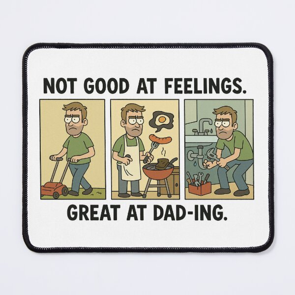 Item preview, Not Good at Feelings, Great at Dad-ing – Funny Comic for Father’s Day designed and sold by IMadeThisat3AM.