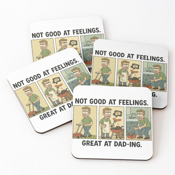 Item preview, Not Good at Feelings, Great at Dad-ing – Funny Comic for Father’s Day designed and sold by IMadeThisat3AM.