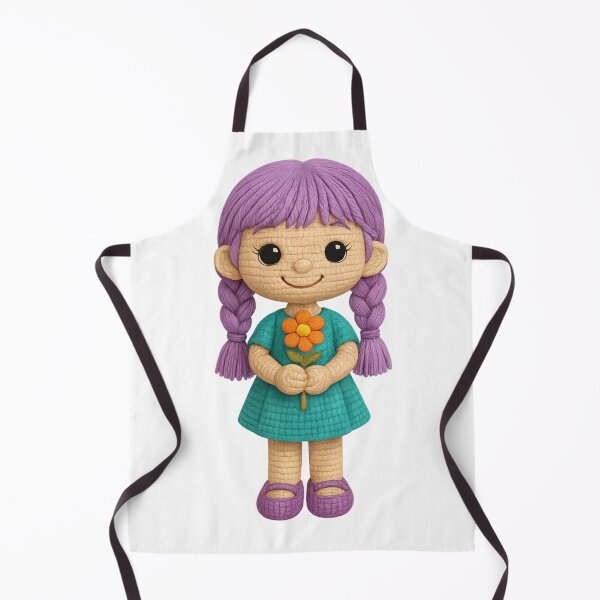Item preview, Lila – Cozy Amigurumi Girl with Lilac Braids and a Big Heart designed and sold by DscapeDesigns.
