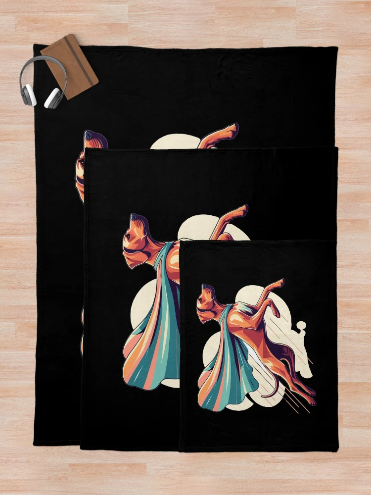 Thumbnail 5 of 6, Throw Blanket, Super Dog Rhodesian Ridgeback RR Ridgie Gift designed and sold by Pineapple-Tree.
