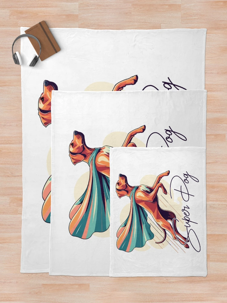 Thumbnail 5 of 6, Throw Blanket, Super Dog Rhodesian Ridgeback RR Ridgie Gift designed and sold by Pineapple-Tree.