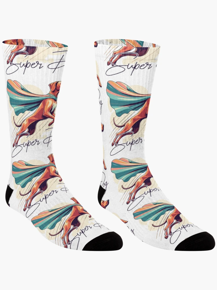 Thumbnail 3 of 5, Socks, Super Dog Rhodesian Ridgeback RR Ridgie Gift designed and sold by Pineapple-Tree.