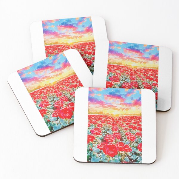 Item preview, Watercolor rose field at sunrise  designed and sold by 1983Paint.