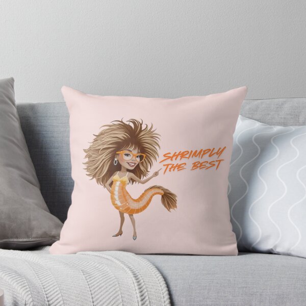 Item preview, Shrimply the best! Tina Turner inspired funny shrimp illustration designed and sold by PinkDuckTees.