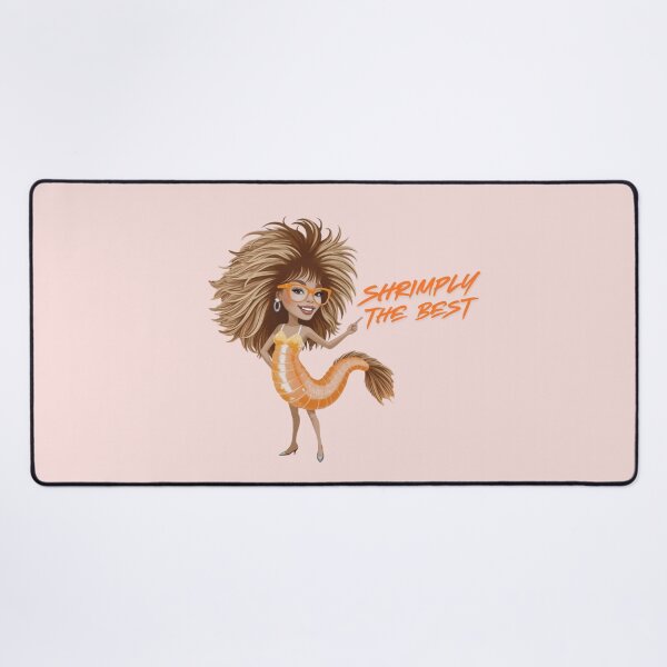 Item preview, Shrimply the best! Tina Turner inspired funny shrimp illustration designed and sold by PinkDuckTees.