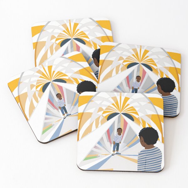 Item preview, Abstract Tunnel Perspective with Two Children designed and sold by ART ATTACK ZONE.