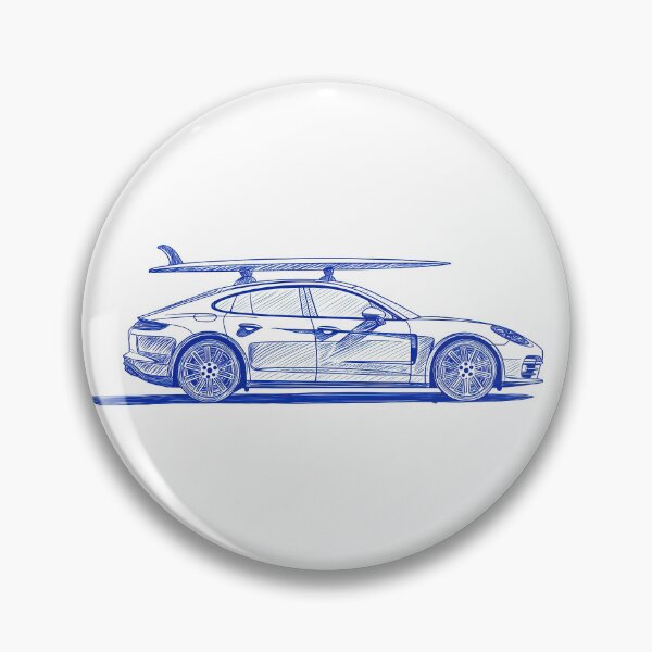 Item preview, Porsche 971 Panamera blue surfer pen illustration designed and sold by blackdogshop.