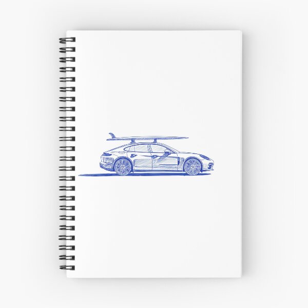 Item preview, Porsche 971 Panamera blue surfer pen illustration designed and sold by blackdogshop.