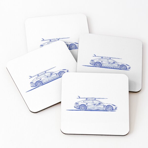 Item preview, Porsche 971 Panamera blue surfer pen illustration designed and sold by blackdogshop.
