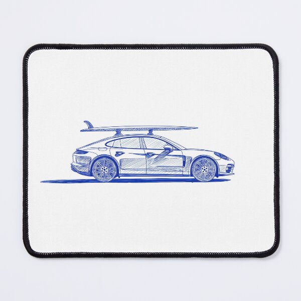 Item preview, Porsche 971 Panamera blue surfer pen illustration designed and sold by blackdogshop.