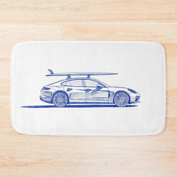 Item preview, Porsche 971 Panamera blue surfer pen illustration designed and sold by blackdogshop.