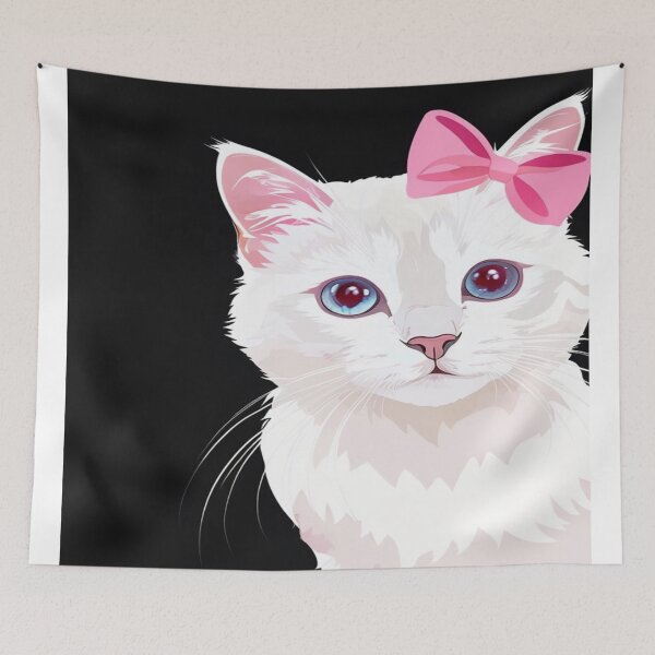 Item preview, Cute cat with a bow designed and sold by saly55887.