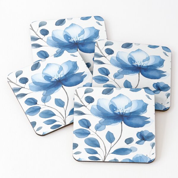 Item preview, Blue roses pattern designed and sold by saly55887.