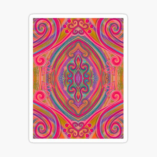 Item preview, Painted Filigree Pink Orange Teal Purple designed and sold by Kristi Duggins.