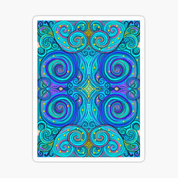 Item preview, Painted Filigree Stars Blue Teal designed and sold by Kristi Duggins.