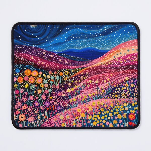 Item preview, Burgundy and Blue Polka Dot Floral Landscape designed and sold by Neika Shimm Designs.
