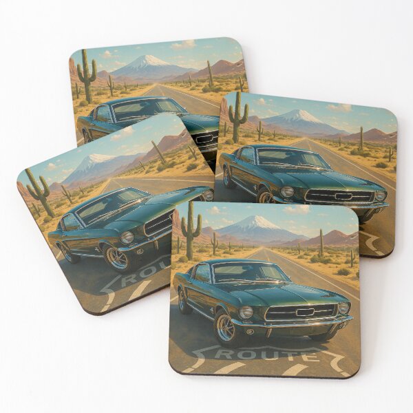 Item preview, Iconic Muscle Car On Route 66 Desert Adventure Road designed and sold by RevUpDesign.